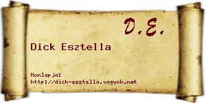 Dick Esztella névjegykártya